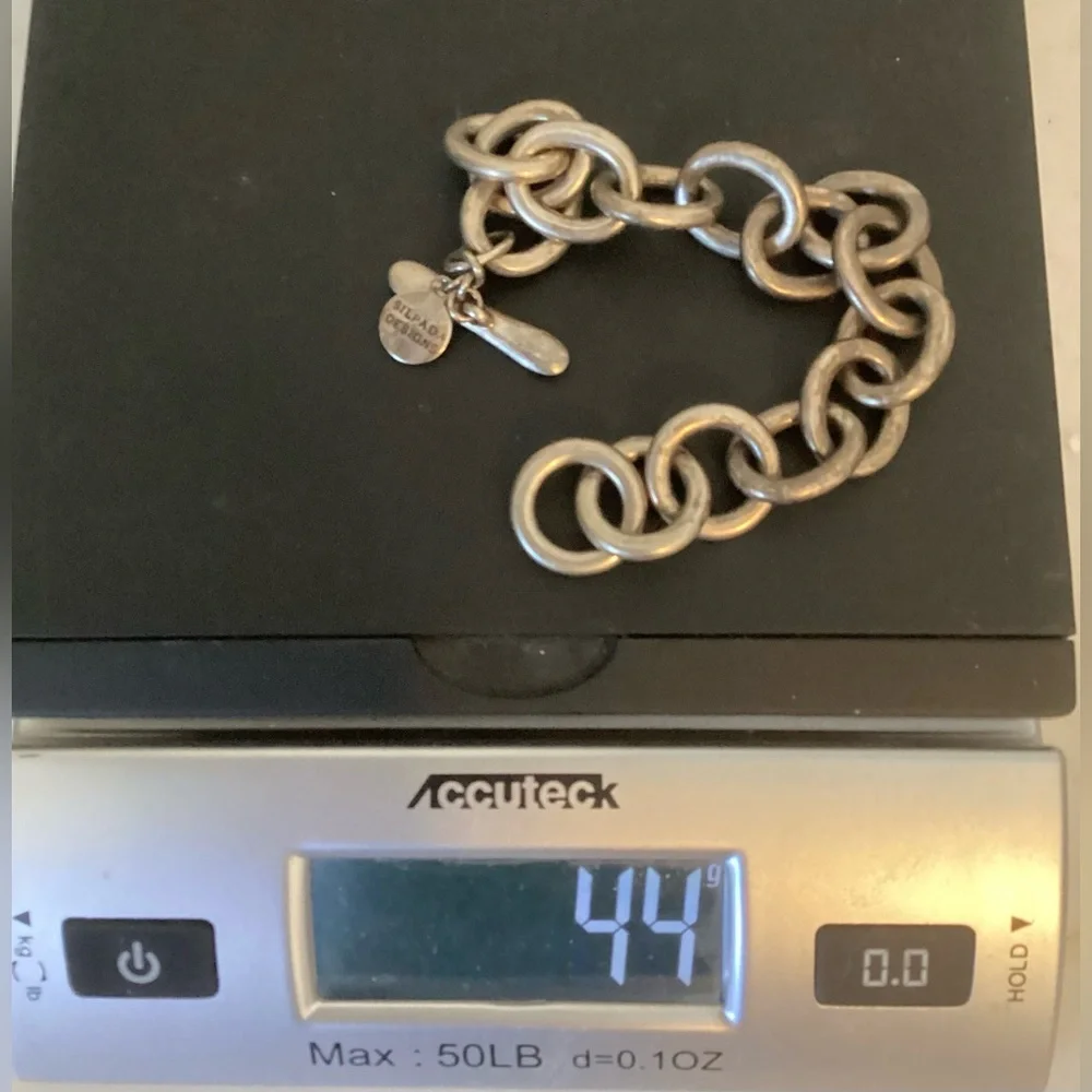 Silpada Solid Sterling Silver Link Toggle Bracelet - Picture 3 of 4